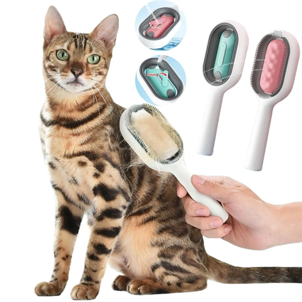 Cat Grooming Brush Cleaning Comb Floating Hair Removal Comb with Disposable Wipes Pet Grooming Accessories for Cats Dog Brush