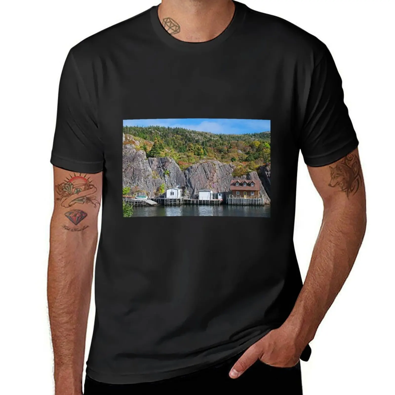 

Fall in Quidi Vidi Harbour, St. John's Newfoundland T-Shirt summer clothes t shirts for men
