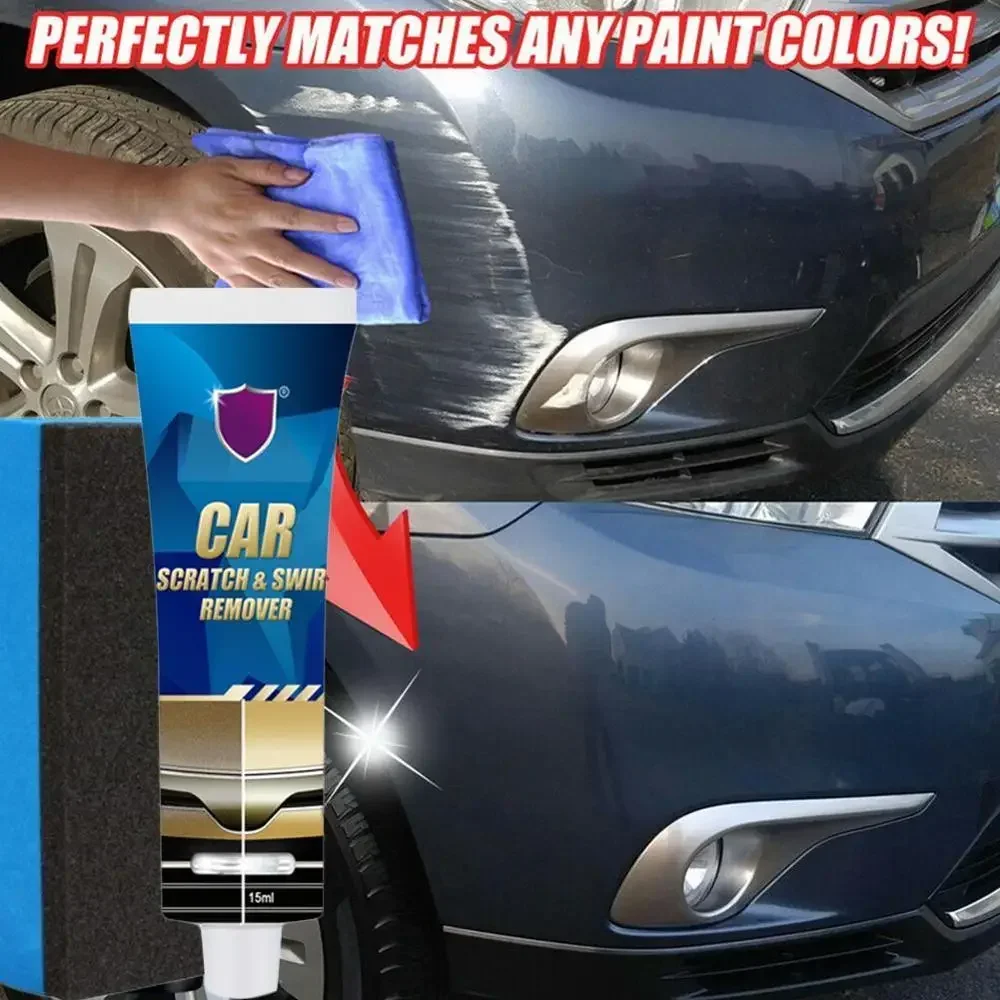 Carro Scratch e removedor do redemoinho, Auto Repair Tool, Car Scratches Repair, Polimento de cera, Anti Scratch, Acessórios do carro, 15ml, 1 conjunto