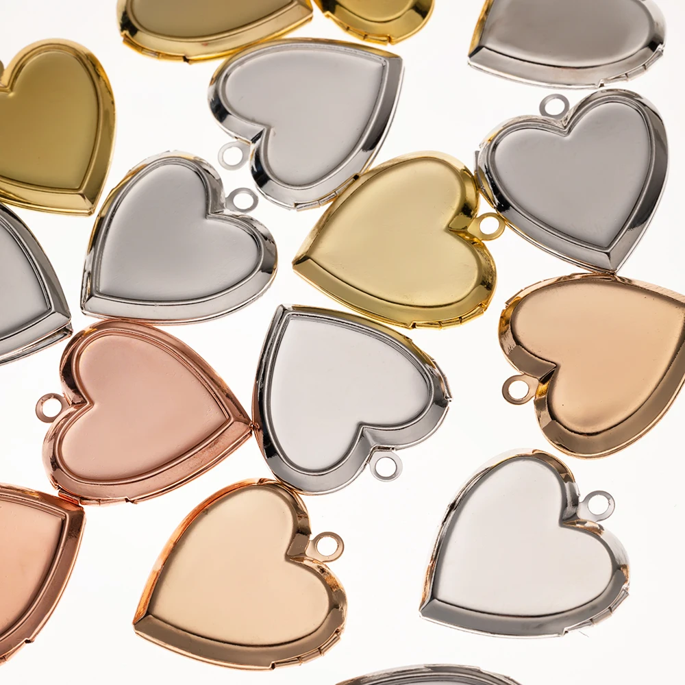 5 stücke Metall Herzförmige Box Foto Medaillon Anhänger Für Frauen DIY Halskette Ohrring Charms Geschenk Schmuck Machen Liefert Zubehör – Detail 6