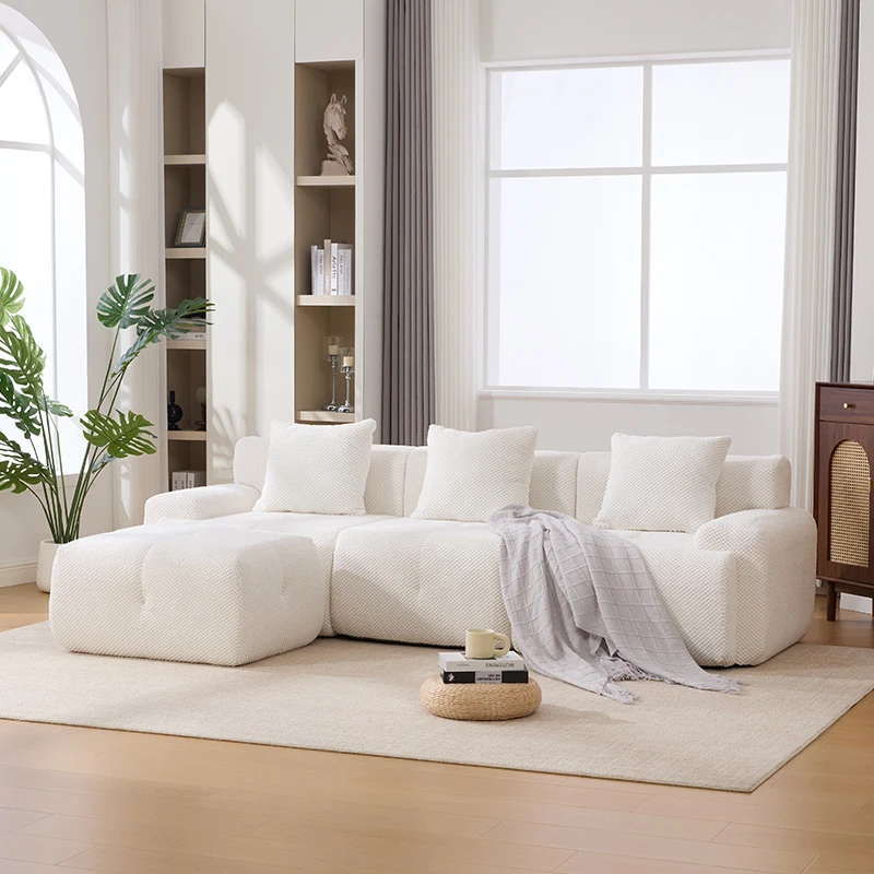 # L Shaped Upholstered Modular Sectional Sofa Oversize 3 Seater Boneless Convertible Cloud Tufted Couch Set For Living Room