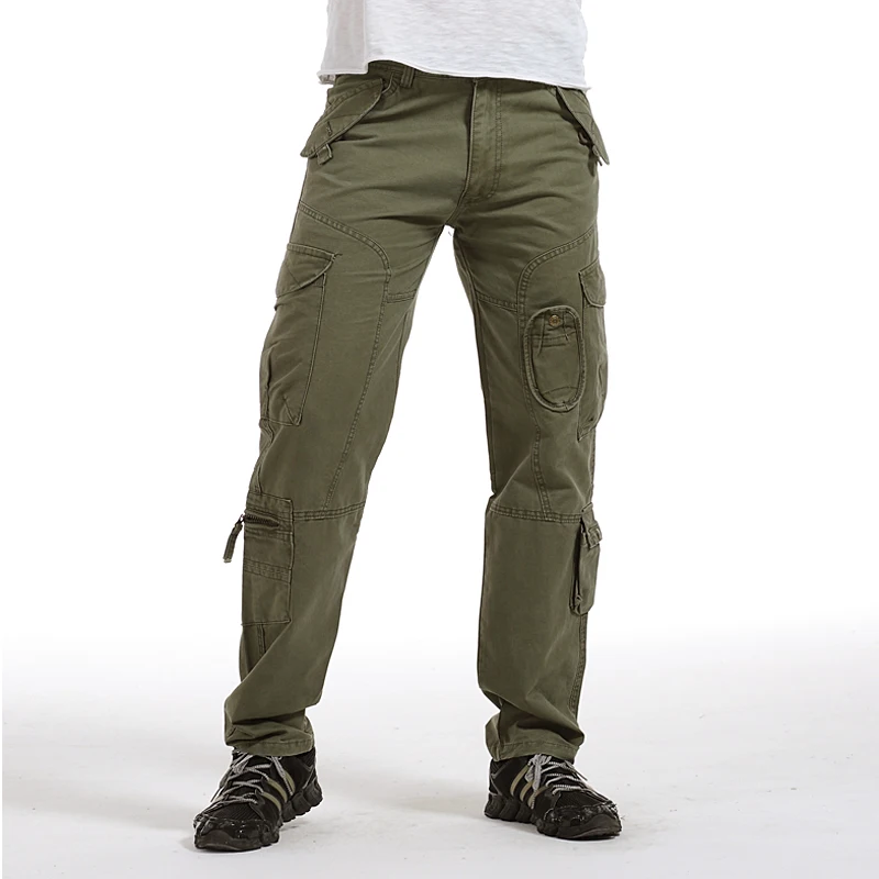 

Trendy Men's Cotton Work Trousers Multi-ket Casual Outdoor Long Pants Waed Sle Comfortable Loose Fit Youthful Energy