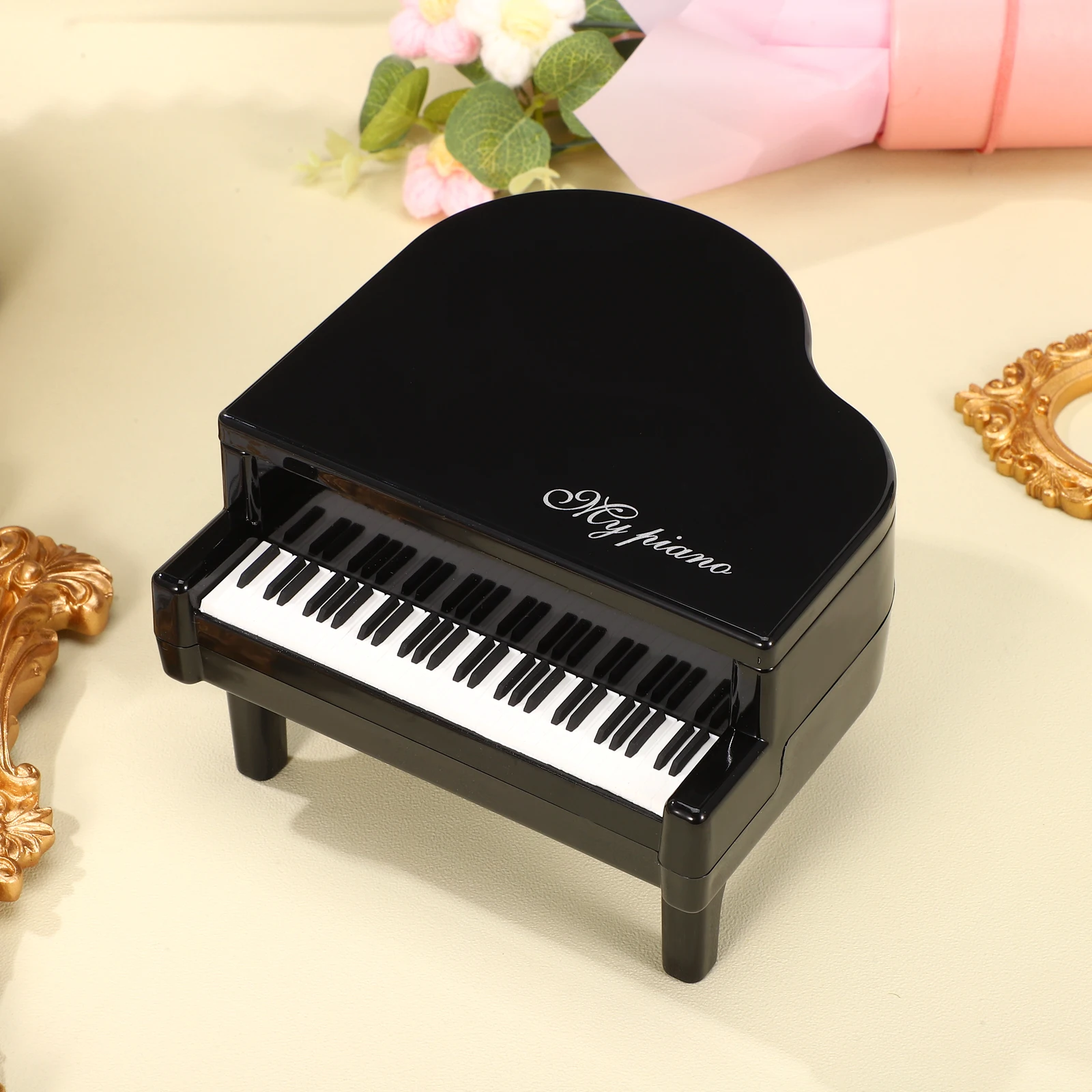 

Black Ornament Mini Piano For Home Decor Desktop Adornment Interior Design Decoration Musical Instrument Plastic Piano Decor
