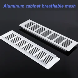 Width 50mm Aluminum alloy breathable mesh rectangular flat ventilation air vent cabinet, wardrobe, decorative air vent grille