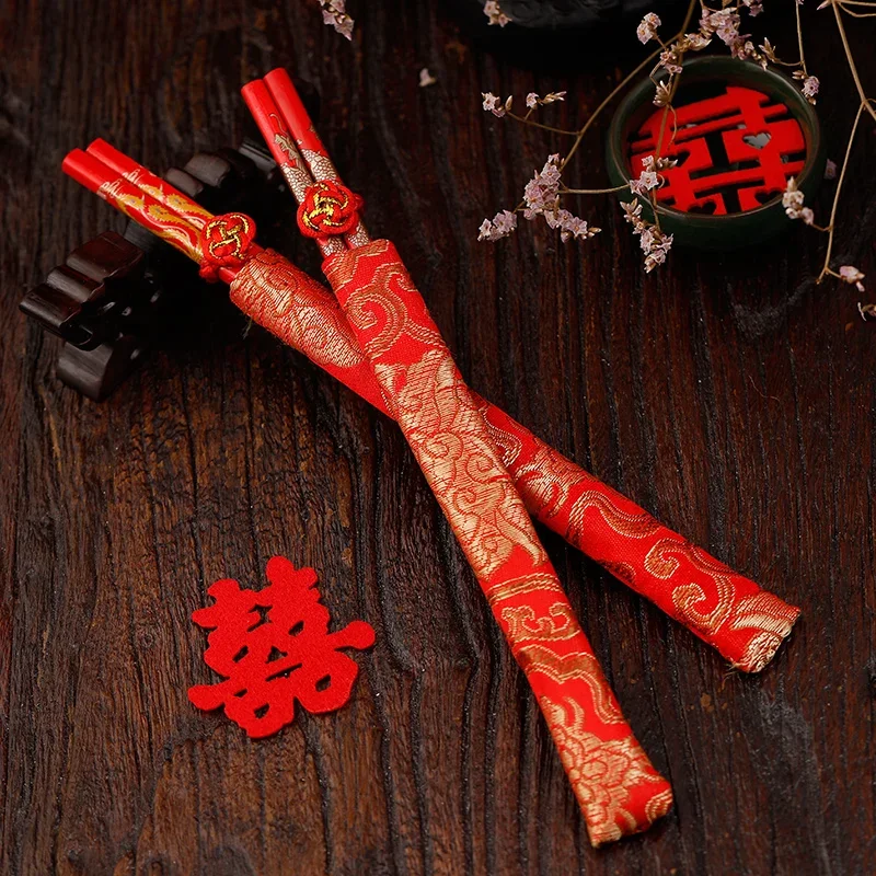 celebration supplies wedding dragon and phoenix double happiness chopsticks