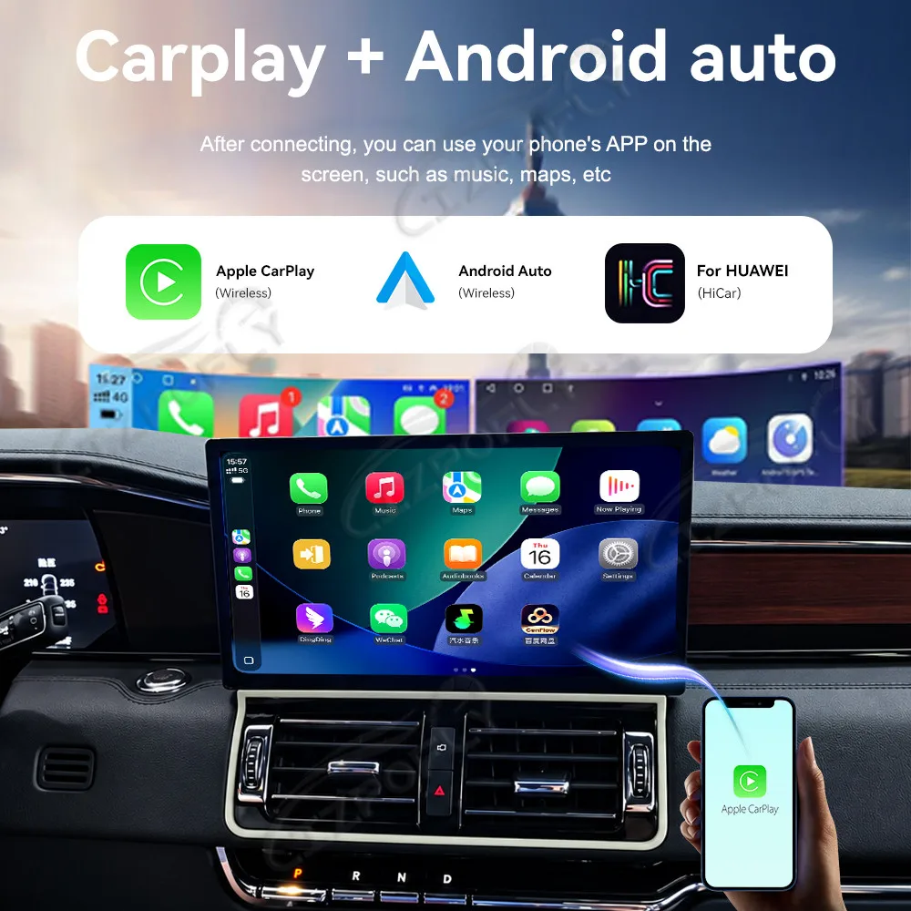 13.1 Inch Android Car Radio For Lincoln Navigator 2016-2026 Wireless CarPlay Android Auto GPS Navigation Touch Screen DSP