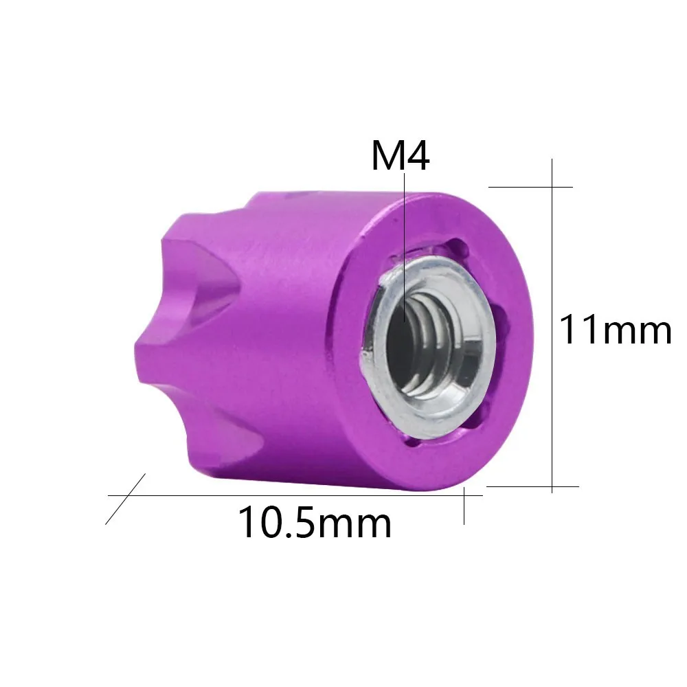4 stücke Cnc Aluminium Legierung M4 Mutter Felge Hut Kappe Für 1/10 Rc Crawler Traxxas Trx4 Trx6 Slash D90 d110 Scx10 Rc Tamiya Yokomo Hsp – Detail 3