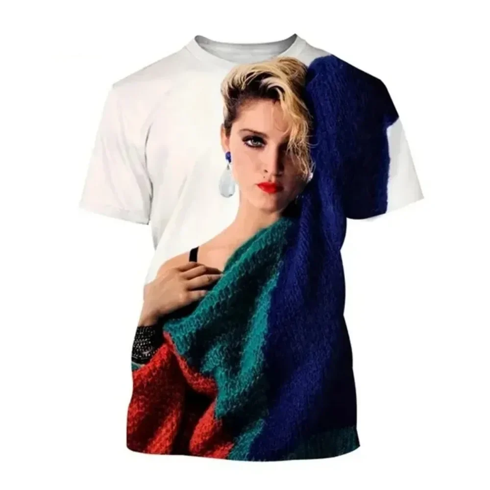 Hot New HD Madonna 3D stampato t-shirt da uomo e da donna estate Harajuku moda O colletto abbigliamento Casual a maniche corte