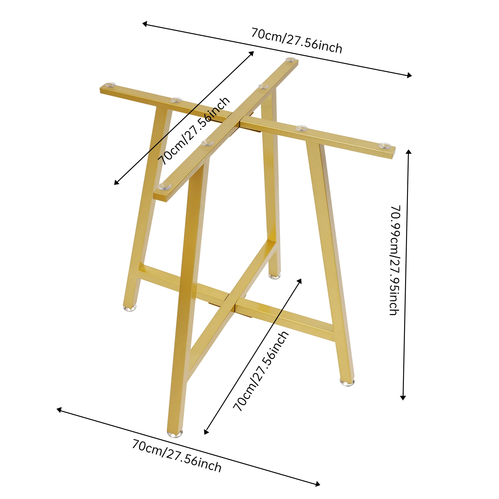 

Modern Dinning Table Base, Gold Coffee Table Base, Heavy Duty Desk Base 0.7mm/0.03in Thickness for Glass, Wood, Marble Top
