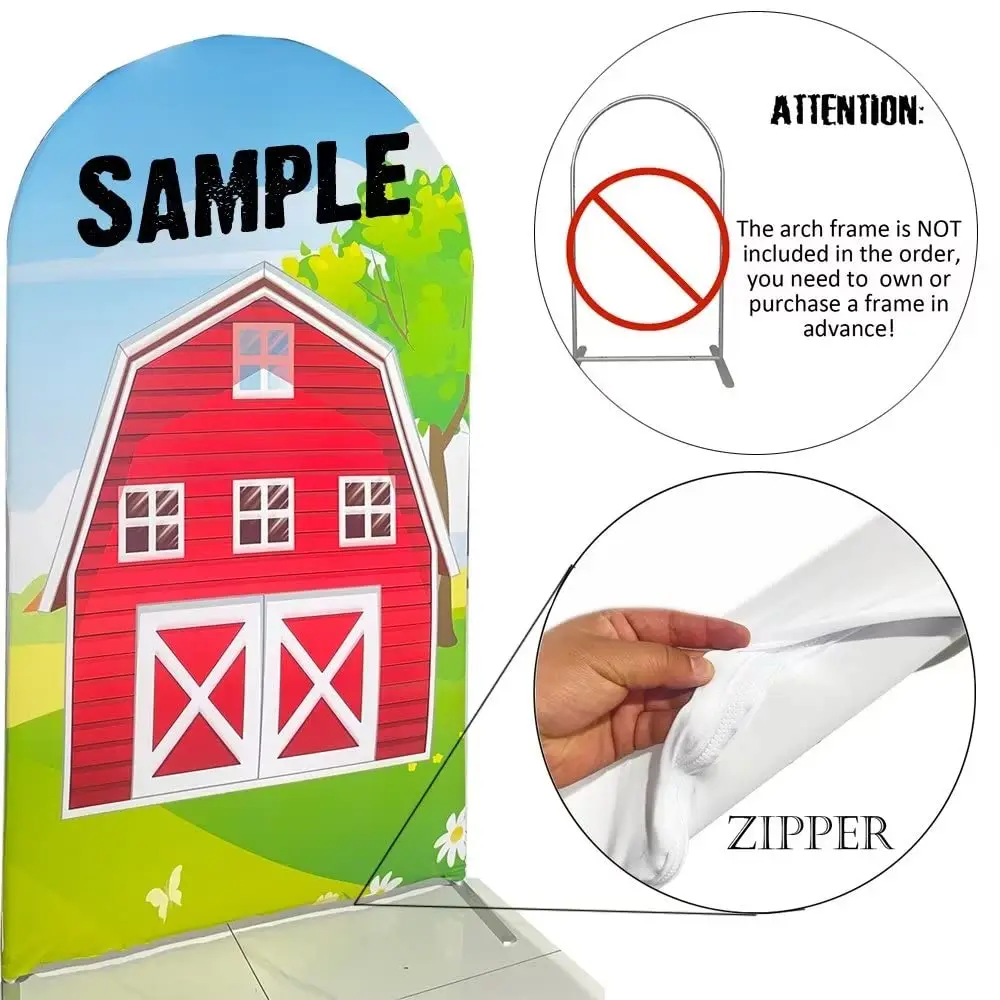 Marco de tela de LICRA elástica para decoración de fiesta, telón de fondo de granja de vaca para cumpleaños, Baby Shower