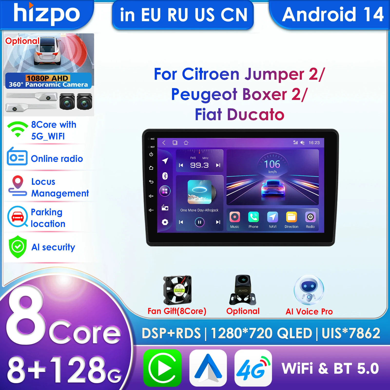 

DSP QLED Screen AI Voice 2 Din Android Auto Radio for Fiat Ducato 2007- 2015 Carplay 4G-LTE Car Multimedia GPS 2din Autoradio BT