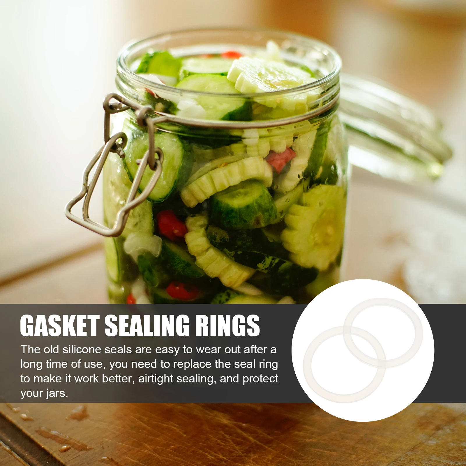 

20Pcs Leakproof Silicone Sealing Rings for Mason Jar Lids Replacement Airtight Jar Gaskets for Wide Mouth Jars Food Safe