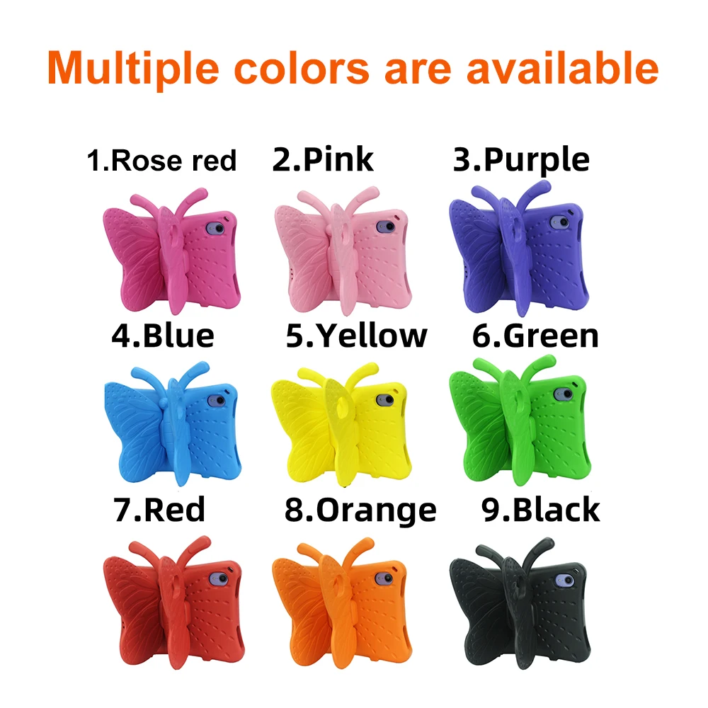 Cute 3D Butterfly Tablet Case For iPad Air M2 M3 Pro M4 M5 Pro 11 10 9.7 Air 5 4 3 2 1 Mini 1 2 3 4 5 6 7 For iPad 2 3 4 Shell