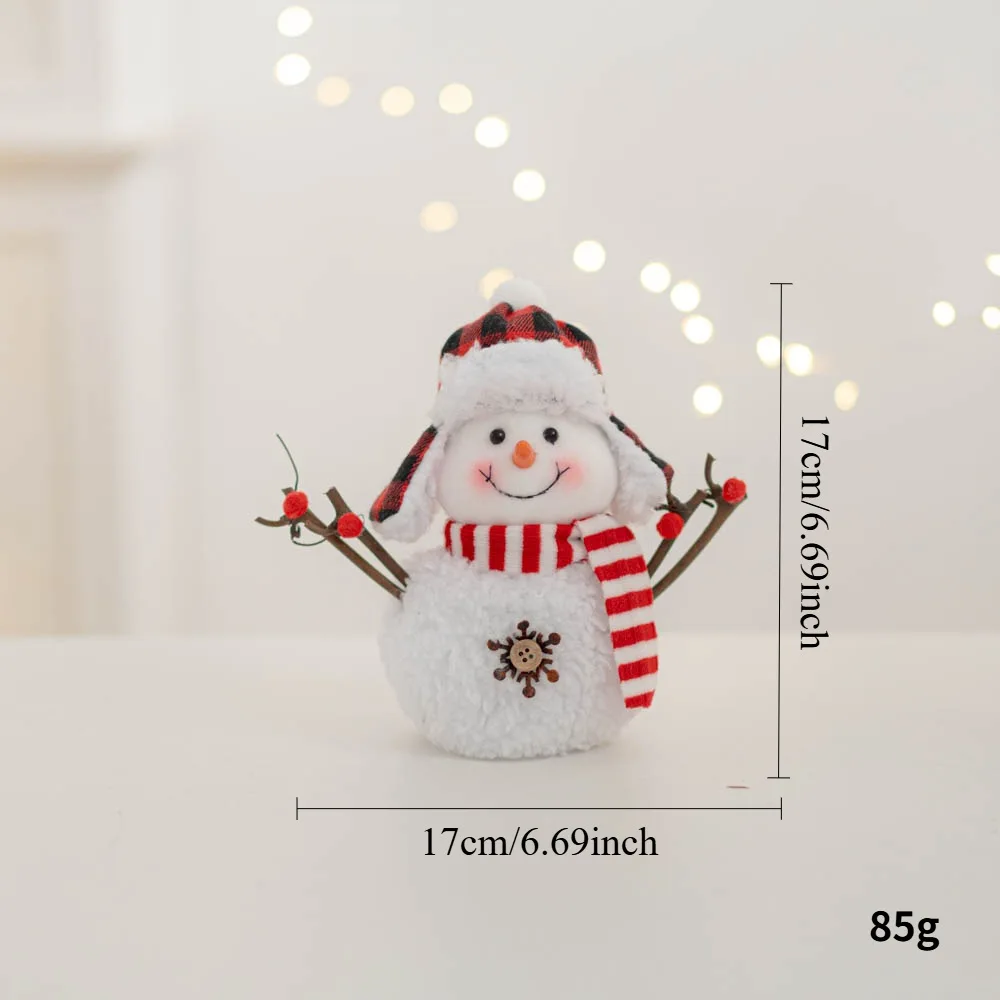 1pc Red and White Plush Snowman Ornament, Christmas Decoration, Shop Window Display Matching, Creating A Warm Atmosphere
