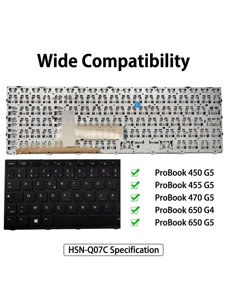 Teclado con diseño de idioma francés FR sin retroiluminación para HP PROBOOK 450 G5 455 G5 470 G5 650 G4 G5 HSN-Q07C color negro