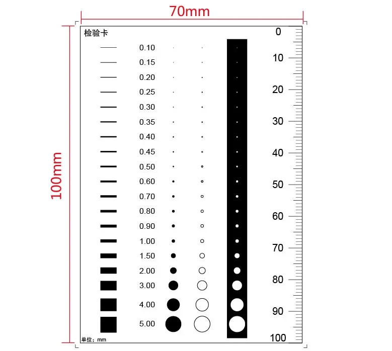 Point Line Gauge Film Soft Ruler Area Stain Comparison Card Highly Transparent PET Ruler for Factory QC Benchmark Test