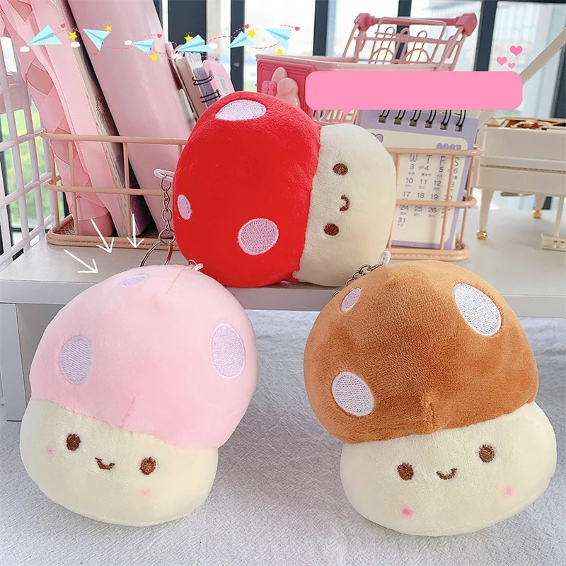 Stuffed Red Big Umbrella Head Mushroom Plushie Sofa Decor Plant Plush Toy Creative Dried Shiitake Mushroom Throw Pillow for Kids