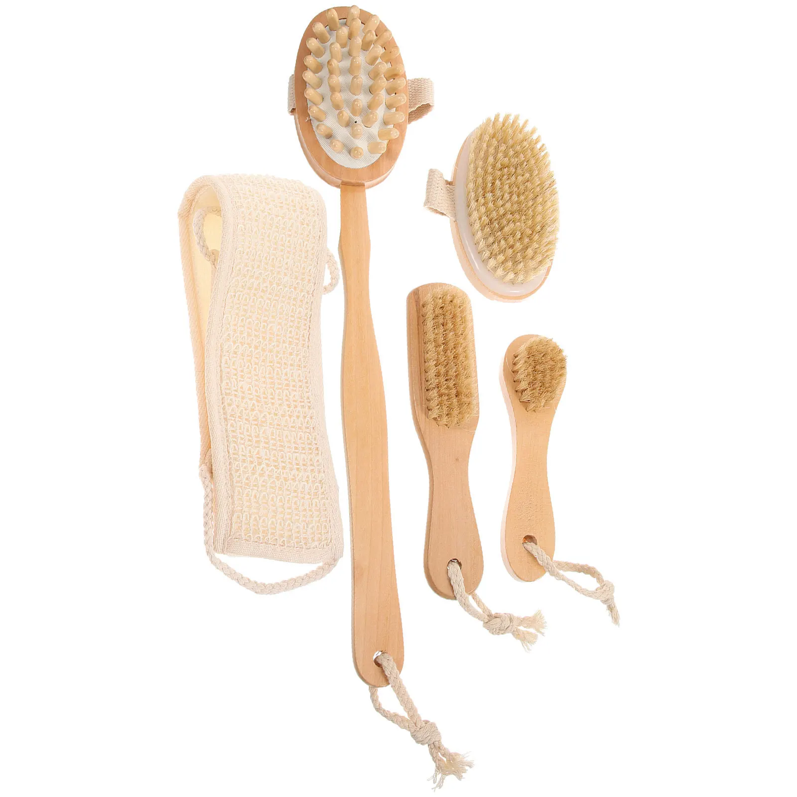 

5pcs Bathing Set Premium Exfoliating Brush For Oily Dry Skin Gentle Scrub Loofah Shower Back Wash Versatile Bath Tools