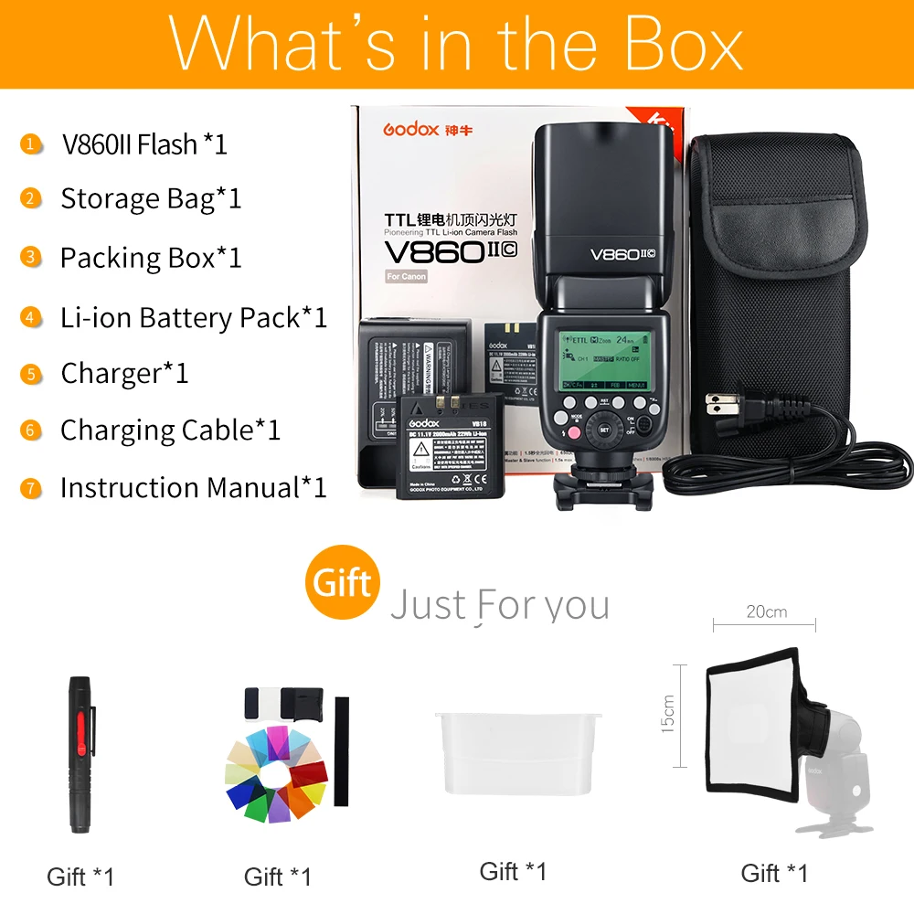 Godox V860II-C V860II-N V860II-S V860II-F V860II-O TTL HSS litowo-jonowy akumulator Speedlite Flash dla Canon Nikon Sony Fuji Olympus