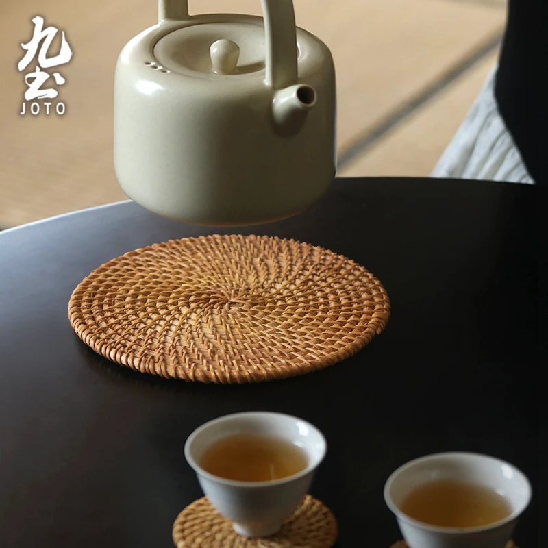JOTO Heat Insulation Beautiful Handmade Rattan Heat Insulation Coaster PJR0099