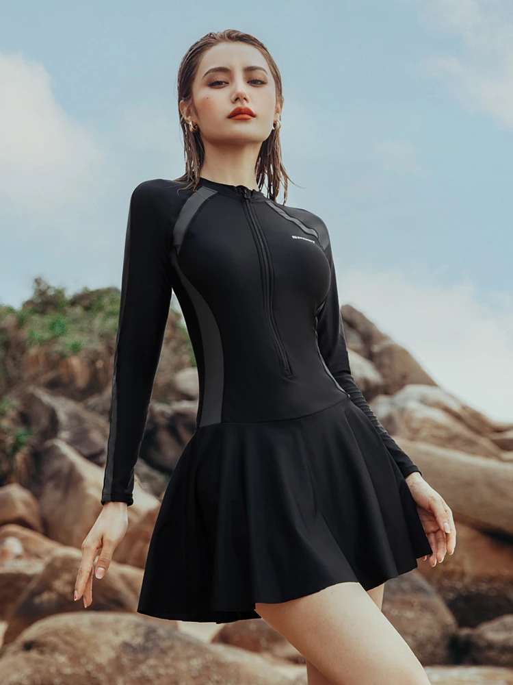 

Новый женский слитный купальник 2025 года для спорта и термальных источников, больших размеров, скрывающий живот, стройнящий, для гимнастики