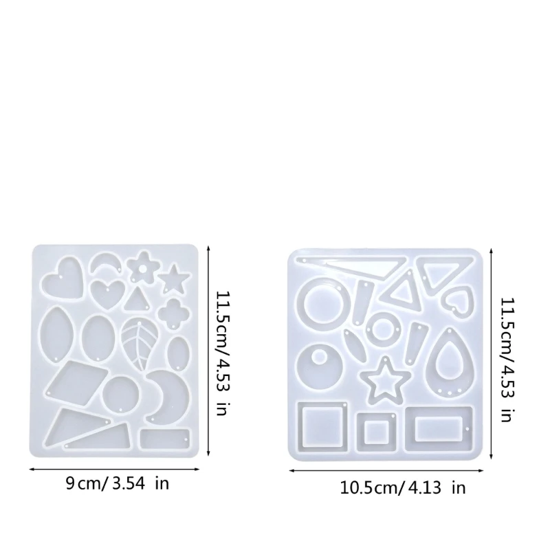 Silicone Earring Pendant Mold Set with 11 Different Shapes Flexible Moulds for Craft Enthusiasts and Jewelry Designers K3KF