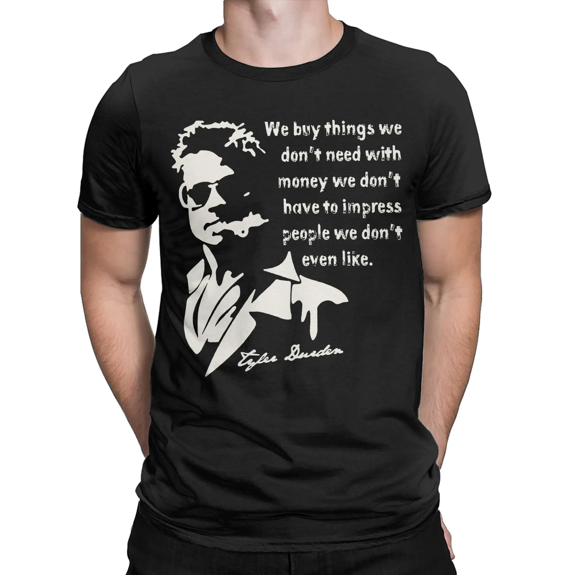 Tyler Durden Fight Club T-Shirt Men Women  Vintage Pure Cotton Tee Shirt Round Collar Short Sleeve T Shirt Printed Clothing