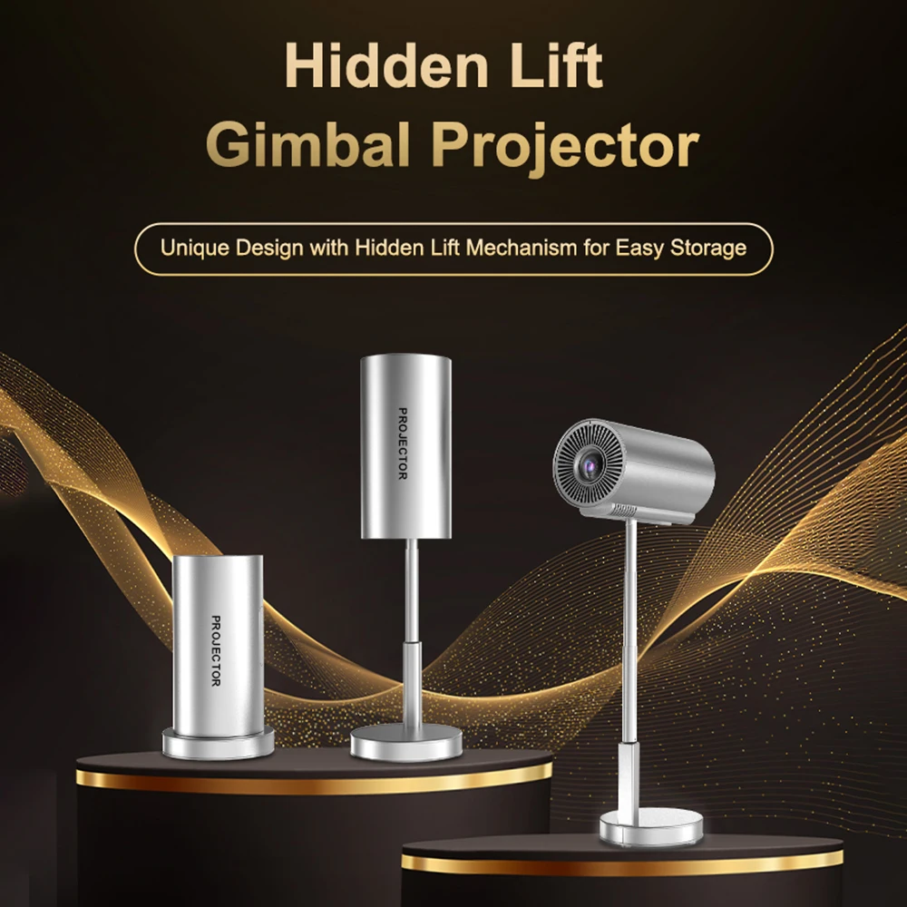 Projector 720P Home Theater Android 11 Video Projector 4K Decoding 120in Display Movie Projector Retractable Rod Keystone