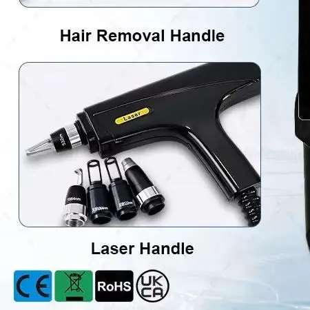 Professional 2 Handles Diode Laser Machine 5 Waves Ice‑Point Cooling For Hair Removal Tattoo Eyebrow Washing Skin Rejuvenation