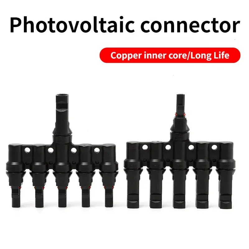 T-type Five-in-one Connector Solar Photovoltaic Power Generation Line Paralleling Device Battery Panel Five-way Connector