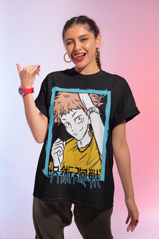 Itadori Yuji T-Shirt Megumi Gojo Satoru Jujutsu Kaisen Anime Manga Soft Tee