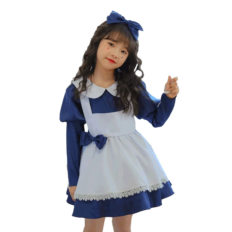 Halloween Children's Costumes Long Sleeve Fairy Tale Girl Style Maiden Princess Dress Girls Lolita Performance Costumes