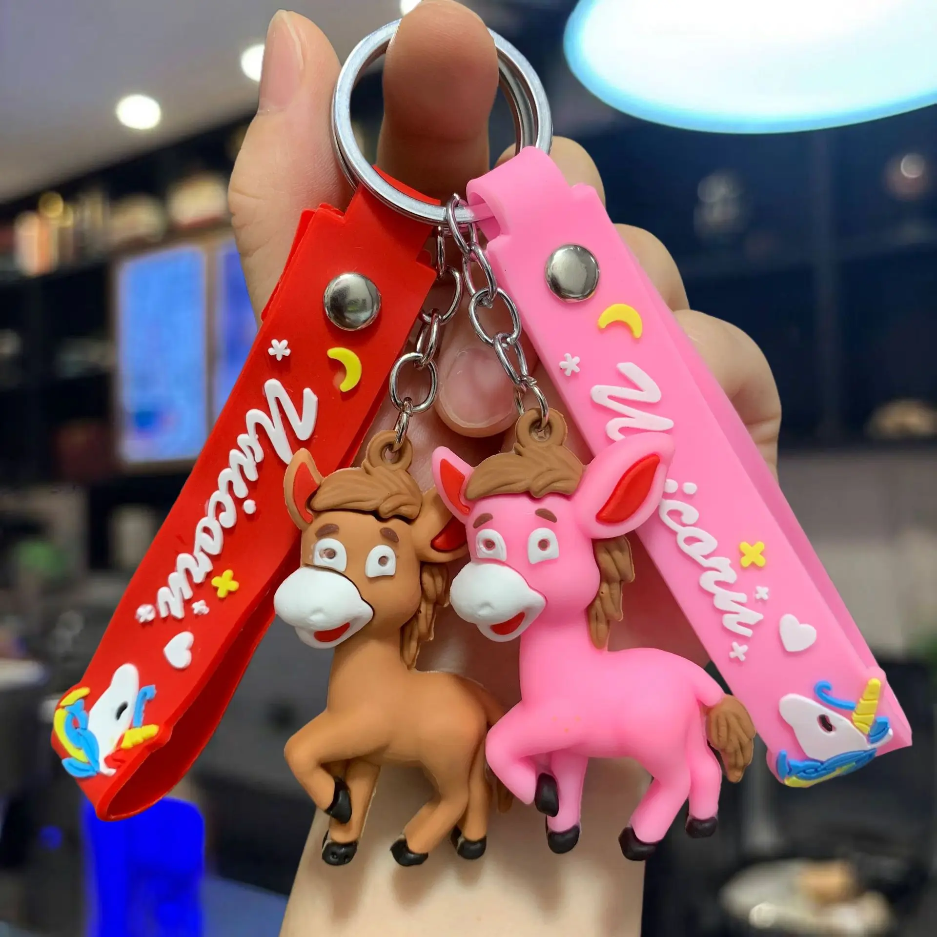 4 قطعة السنة الجديدة 2026 الحصان المفاتيح اللعب Kawaii أنيمي Diy بها بنفسك حقيبة الظهر قلادة الاطفال هدايا عيد الميلاد