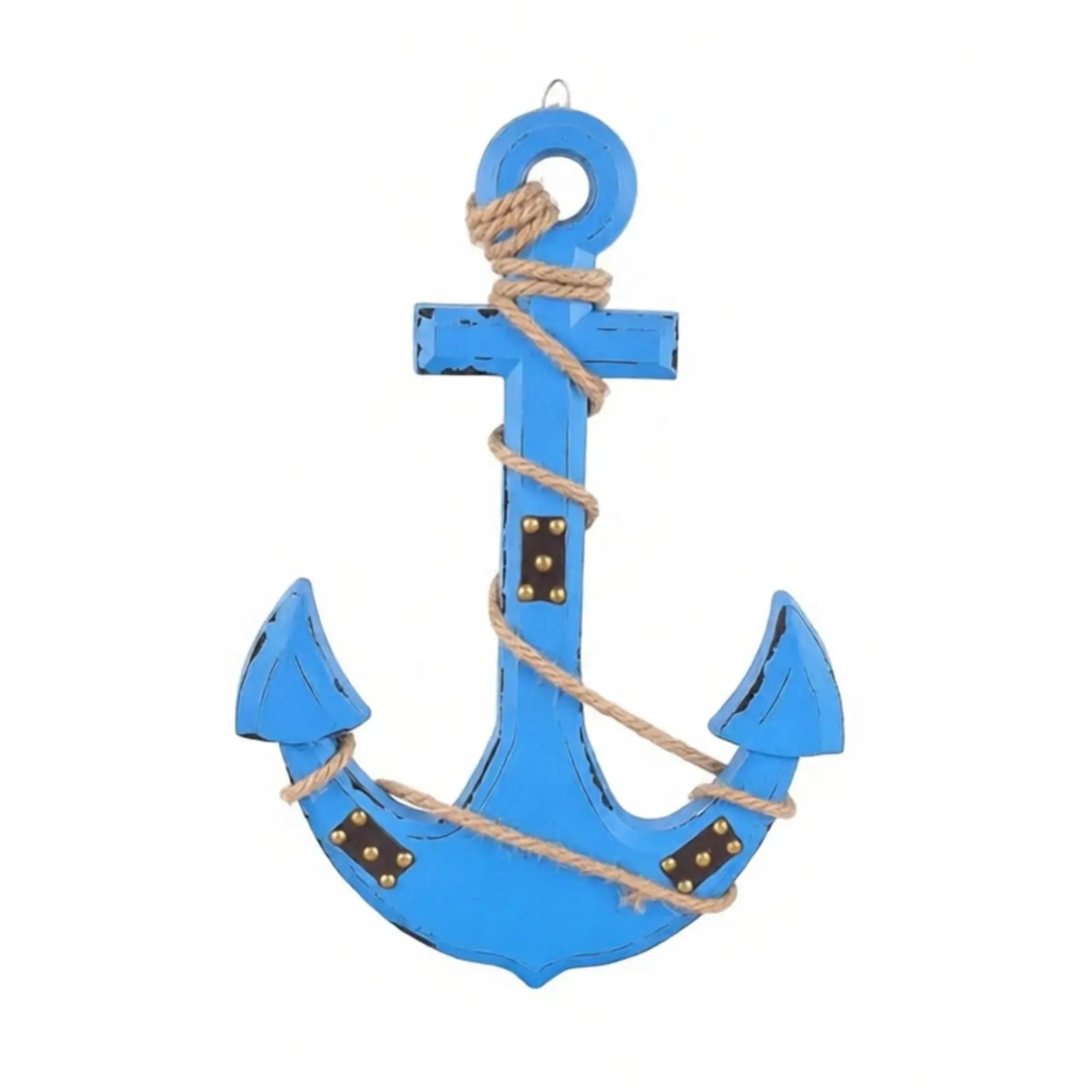 Nautical Anchor Wall Art Wooden Hanging Ornament for Sea Decor Marine Home Coastal Style Craft