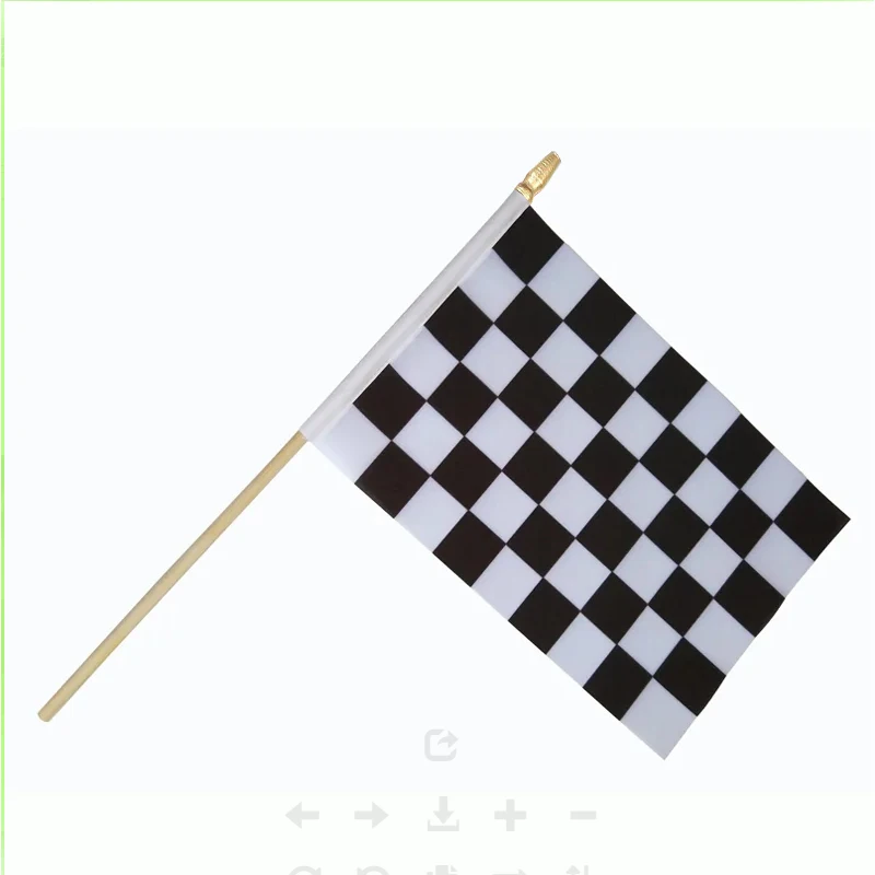 Combination of Check FlagSolid and wood flagpole F1 Grid flag Black and white flag Racing flag Custom made flag 14x21cm