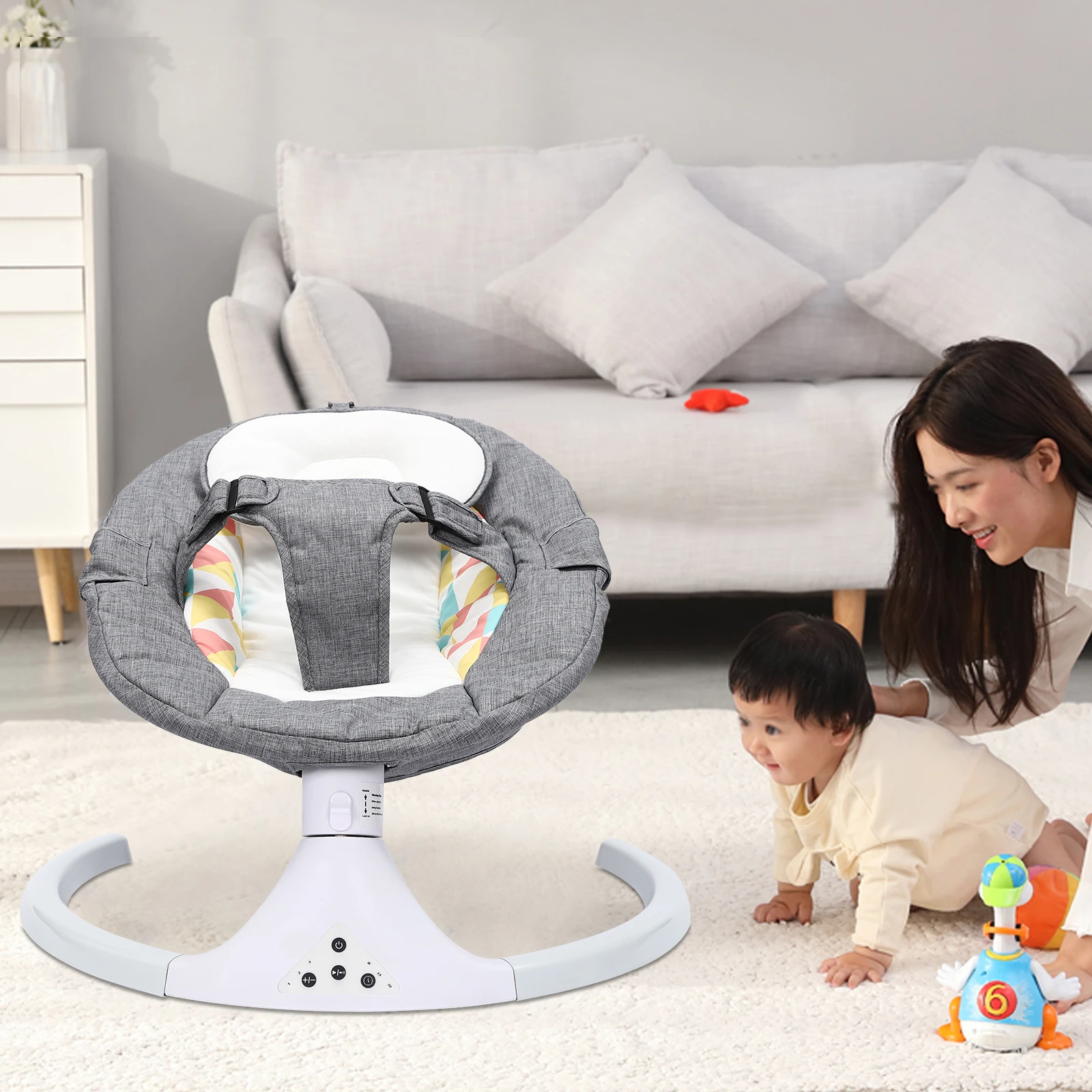 Intelligent Electric Baby Rocking Chair Baby Electric Rocking Bed Cradle With Remote Control