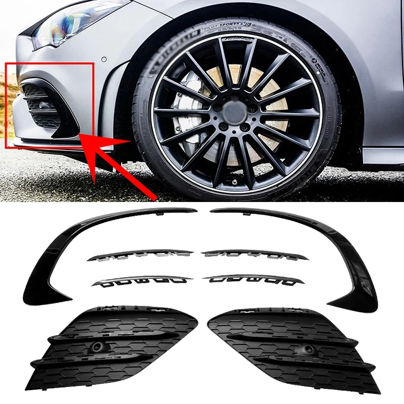 

Car Front Bumper Lip Diffuser Splitter Spoiler Grilles For Mercedes Benz X118 C118 CLA180 CLA200 CLA220 CLA250 2020 2021