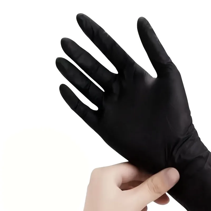 20-100pcs Disposable Black Nitrile Gloves Waterproof OilResistant Tattoo Mechanics Kitchen Hairdressing Protective Safety Gloves