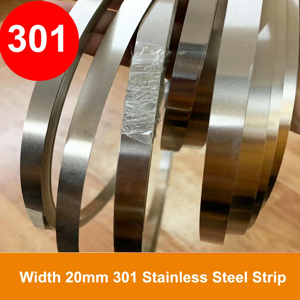Width 20mm 301 Stainless Steel Strip Thickness 0.1 ~ 2mm High Elasticity Stainless Steel Foil Strip Customizable Specifications
