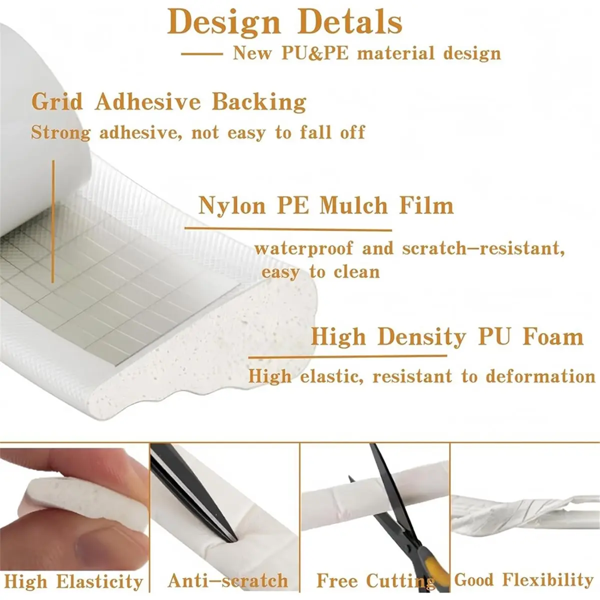 A56K Wedge-Shape Door Seal Strip, 118" Foam Insulation for Soundproofing and Weatherproofing