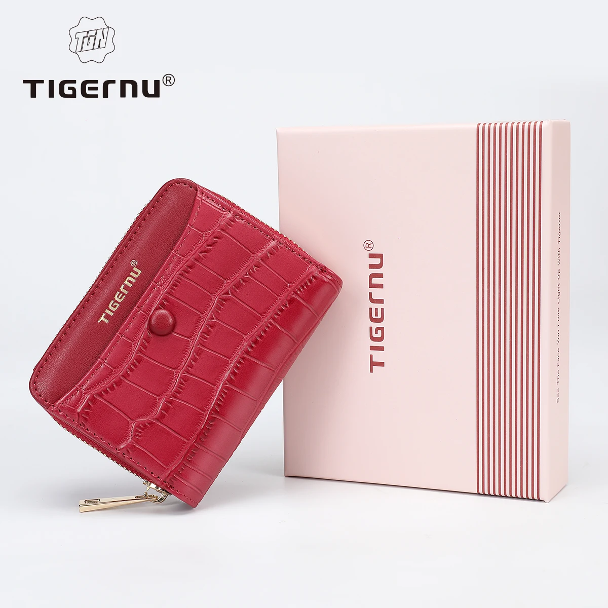 

Tigernu новый кошелек женский модный короткий кошелек из натуральной кожи легкий держатель для удостоверений личности дорожная сумка для наличных денег с молнией