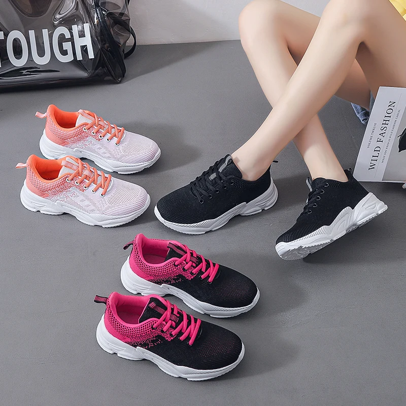 Zapatos informales ligeros de suela suave para mujer, zapatillas deportivas transpirables para exteriores, para correr, talla grande 35-42