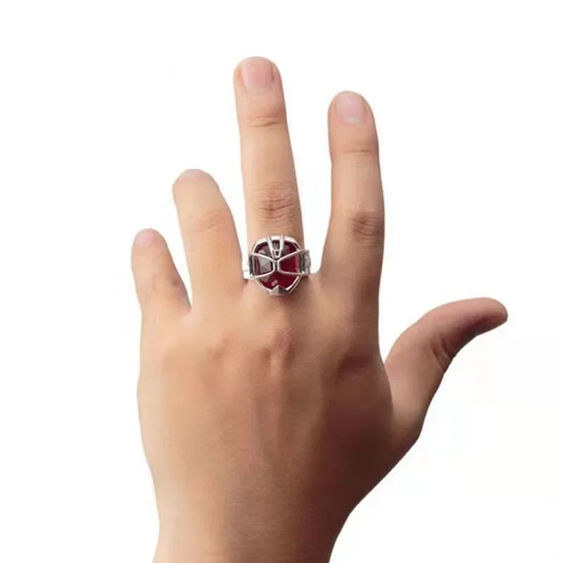 Kamen Rider Wizard Flame Style Ring Man Masked Rider Red Zircon Rings Woman Fashion Accesorios Cosplay Prop Jewelry Friend Gift