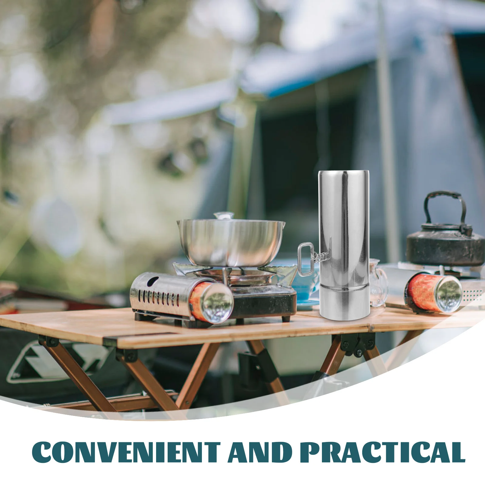 

Adjustable Chimney Exhaust Wood Heating Rainproof Metal Flue Camping Outdoor Stove Exhaust Flexible Air Vent Cooking Supply