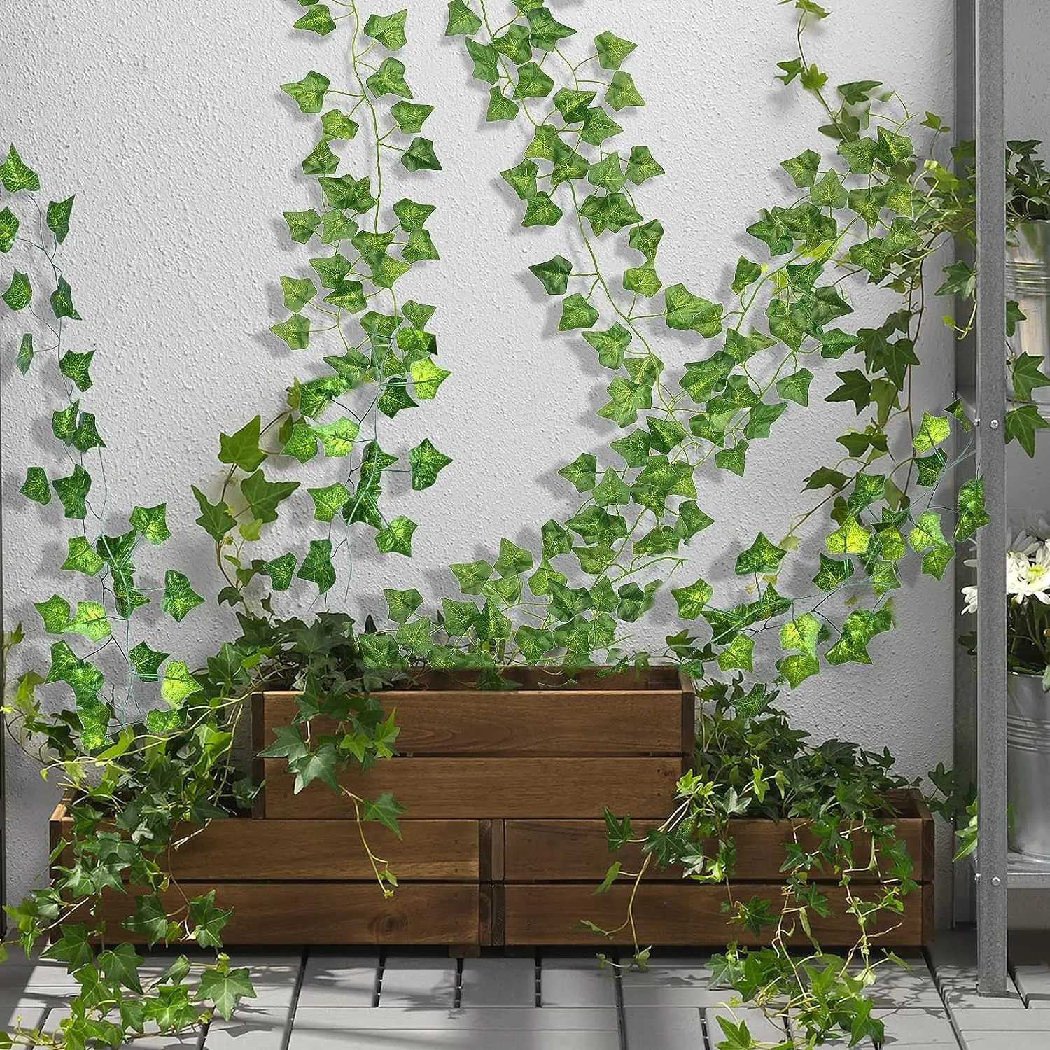 Folhas Verdes Artificiais Ivy Vine Guirlanda, Creeper Rattan, Plantas De Folhas Falsas Guirlandas Penduradas Para Jardim, Festa De Casamento,