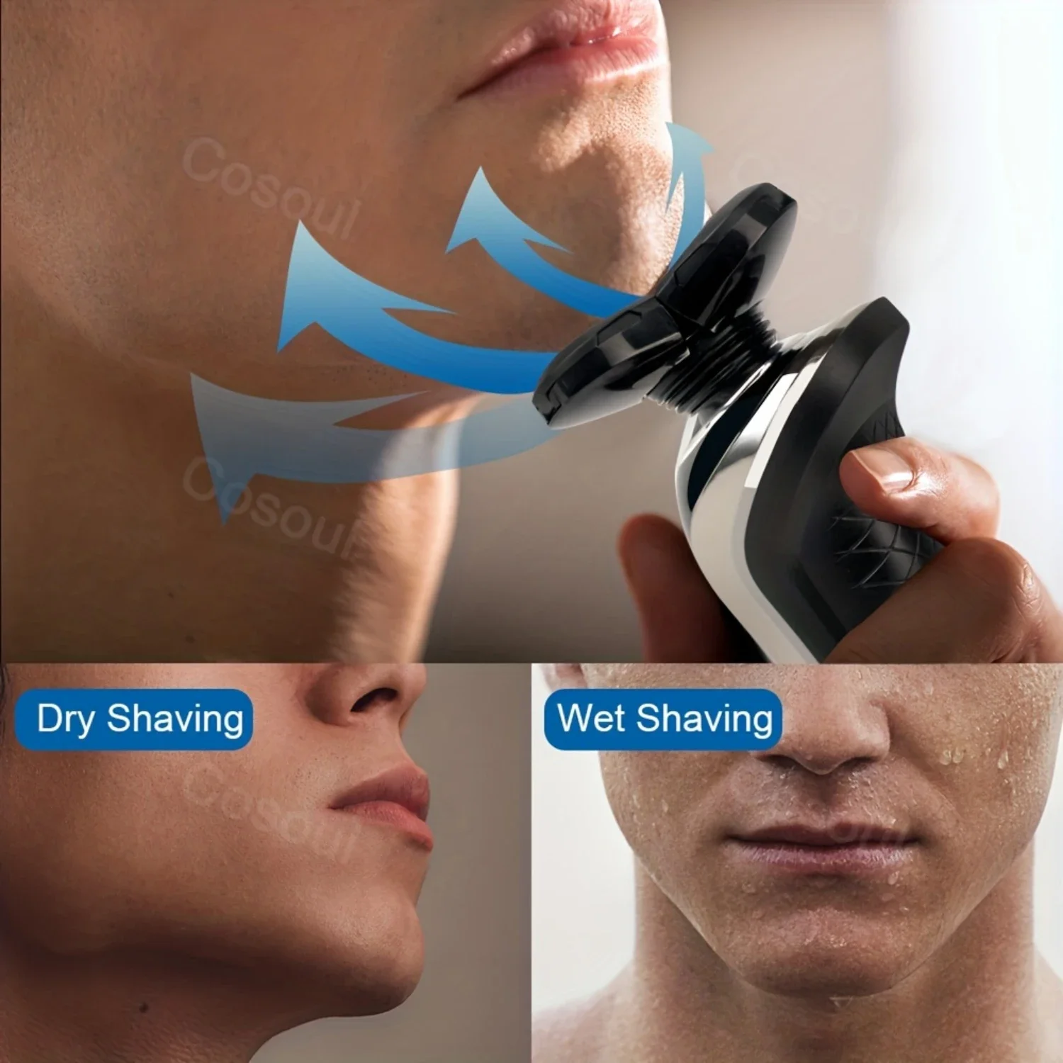 Shaver Men's Floating Head Double-ring  Mesh Wet And Dry Double Shaving  Shaver