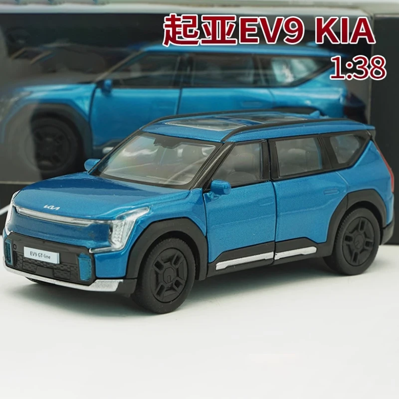 Diecast 1:38 Scale EV9 Alloy Car Model Finished Simulation Adult Children Hobby Collection Decoration Boy Gift Display Ornament