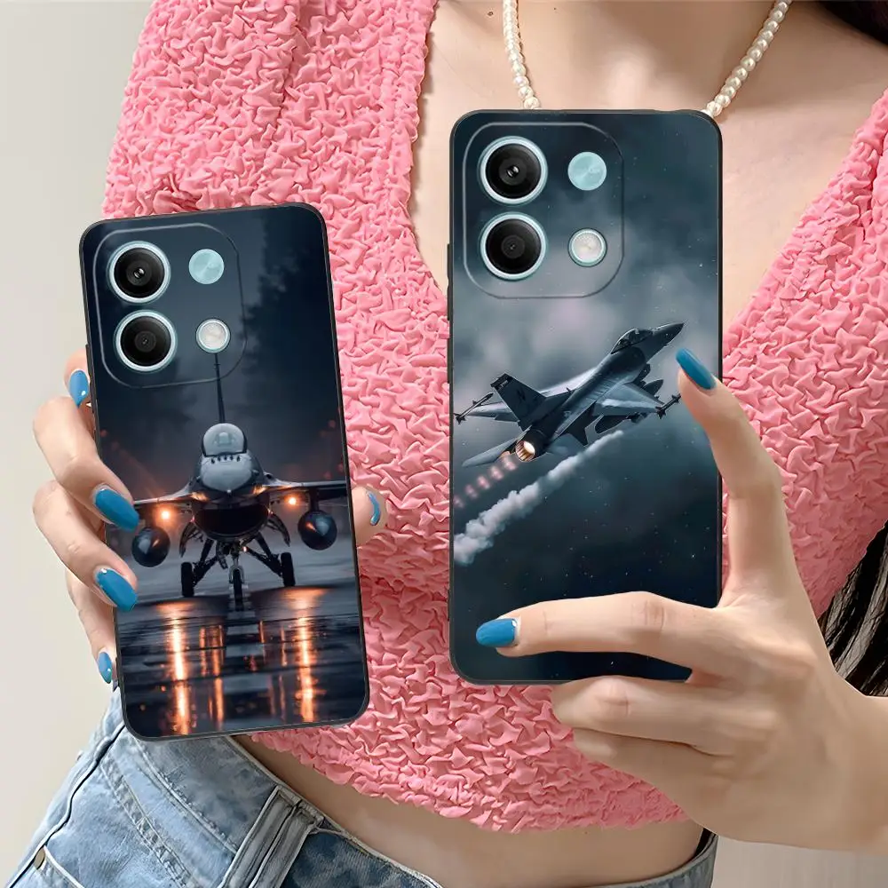 حافظة هاتف محمول على شكل طائرة AirForce لهاتف Xiaomi Redmi Note 14 13 12 11 S Pro Plus 4G 5G غطاء طباعة ملون فاخر جميل #5