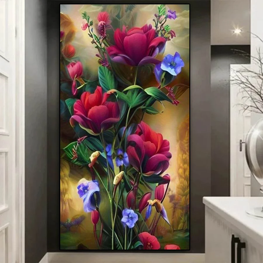 Fiori freschi pittura diamante punto croce di grandi dimensioni nuovo arrivo 2024 floreale 5d fai da te mosaico completo ricamo immagine decorazione