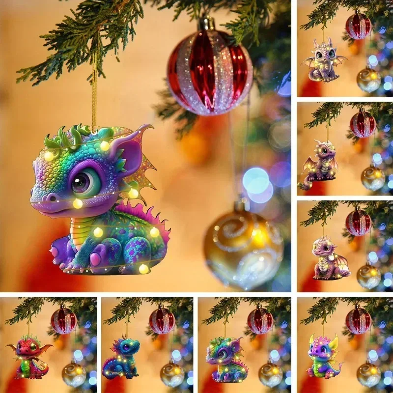 Christmas Novel Cute Flying Dragon Baby Christmas Ornaments Unique Shape Tree Hanging Ornaments 2024 Party Home Decor Gifts